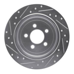 Dodge Nitro Brake Rotor (1) - Rear Left - R1 Concepts - Drilled & Slotted - Silver - `07-`12